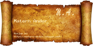 Matern Andor névjegykártya